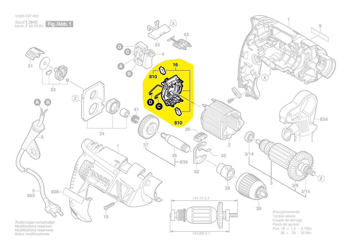 Couronne porte balais réf. 2 609 001 006 BOSCH